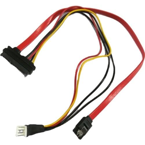 22pin 7+15 Pin SATA to 7Pin SATA DATA + 4Pin male FDD Floppy Power supply Splitter Extension Data Cable for PC Hard Drive HDD