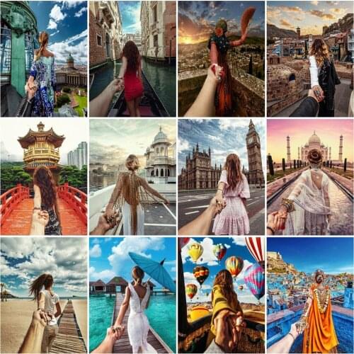 HUACAN oil Painting By Numbers Girl Figure Wall Art Hand Painted On Canvas Picture By Numbers Women For Living Room