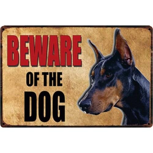 [ Kelly66 ] Beware Of The Dog Metal Sign Tin Poster Home Decor Bar Wall Art Painting 20*30 CM Size y-2112