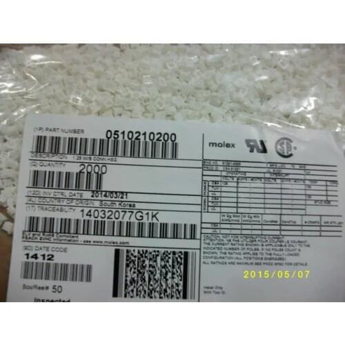 0510210200 CONN HOUSING 2POS 1.25MM NATURAL 51021-0200 MOLEX Connectors terminals housings 100% new and original parts 510210200