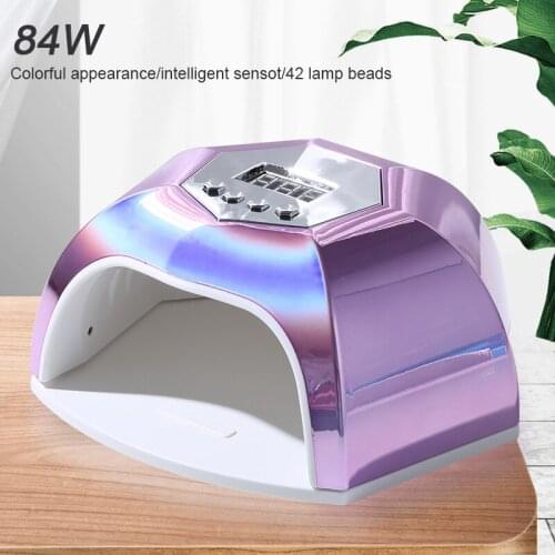 84W UV LED Lamp Nail Dryer for Curing Semi-Permanent Nail Gel Varnish with Motion Sensing Sun Lamp Manicure Nail Art Tool
