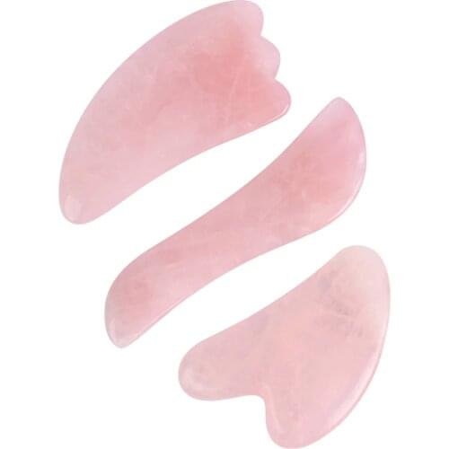 3 pcs Facial Massage tool natural rose quartz Women Relaxation Slimming wand point guasha massage tool set