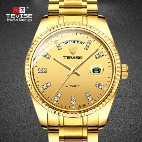TEVISE mens mechanical Automatic Men watch Business Male wrist watch mens Clocks Fashion clock Casual Male Wristwatches