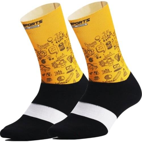 Men Women Sport Socks Print Basketball Cycling Sweat Absorbing Anti Slip Socks Running Outdoor Football Athletic Socks