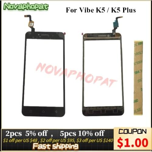 Novaphopat For Lenovo Vibe K5 Plus A6020A46 A6020l36 A6020l37 Front Touch Screen Panel Glass Sensor Screen Lens Digitizer Screen