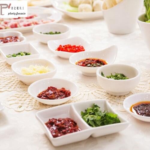 New White plastic Melamine Sauce Dish Small Nut Sushi Dessert Bowl Imitation Porcelain Ceramic Seasoning Dipping Tableware