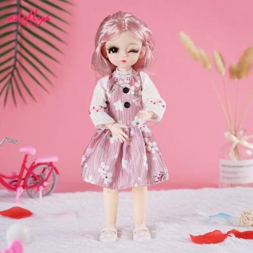Adollya New BJD Dress For Dolls Clothes 1/6 Clothing Suit Floral Skirt Jumpsuit BJD Doll Accessories DIY Dress Up Toys For Girls