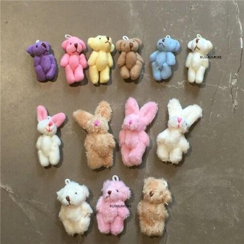 Multi Colors, Size - 4-15CM Plush Rabbit Stuffed Doll Toy , Kids Little Gift Bear Plush Toy