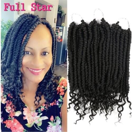 Full Star Pre Twiste Short Senegalese Twist 12" 12 strands Crochet Braids Synthetic Hair Black Ombre Brown Fluffy Braiding Hair
