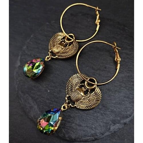 Moondust Jewelry Scarab Circle Creolean Earrings Earrings