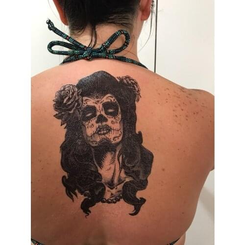 Waterproof Temporary Tattoo Sticker large size witch Mexico mexican skull tatto stickers flash tatoo fake tattoos for girl women