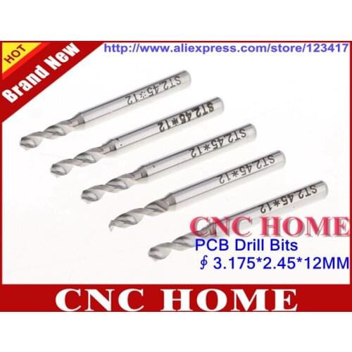 10pcs 3.175*2.45*12mm PCB CNC Drill Bits, CNC Engraving Tool, Mini Drill PCB, Tungsten Carbide Drill Kit Needle on Circuit Board