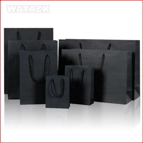 100PCS/lot) black paper gift bag