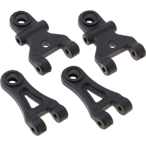 2pcs Upper Suspension Arms + 2pcs Lower Arms for Wltoys A202 A212 A222 A232 A242 A252 1:24 RC Car DIY Spare Parts - Black