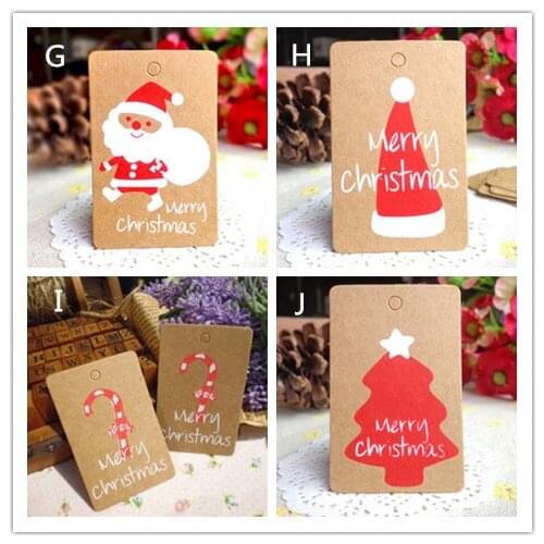 2500 pcs Merry Christmas Paper Tags Santa Claus Paper Hang Tag Snowflake Christmas Tree Party Decor DIY Label