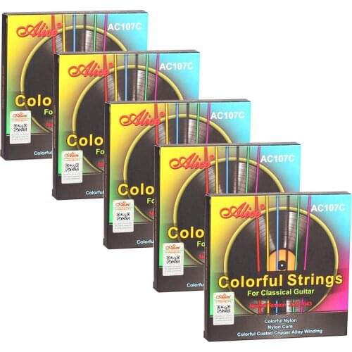 5 Sets Alice AC107C-N Colorful Nylon Strings Normal Tension for Classical Guitar