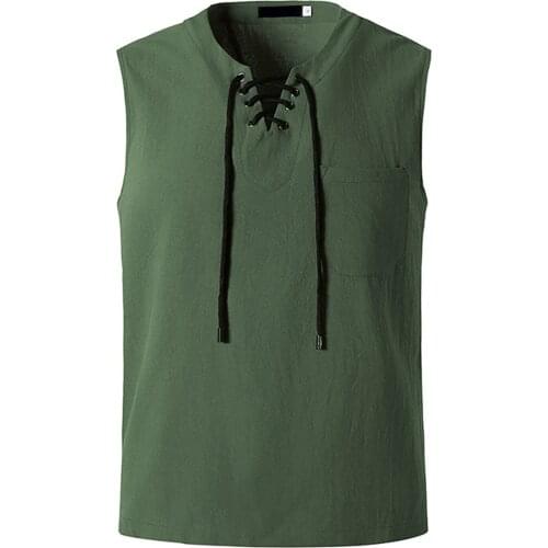 55# Casual Solid Bandage Tank Tops Men Summer Fashion Breathable Casual Strapless Sleeveless Vest Top Blouse Basic Daily Wear