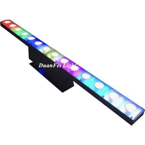 8pcs+Flightcase) led party light wash beam dj effect pixel dot led bar rgb wall washer light 14x3w