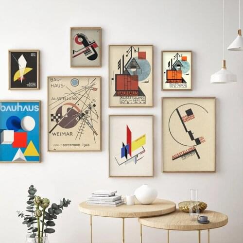 Abstract Poster Bauhaus Ostron 1923 Weimo Exhibition Oil Painting Wall Art Picture Decoration Poster Of Living Room Decoration