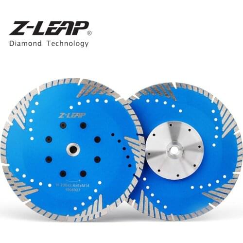 Z-LEAP 230mm Diamond Saw Blade With M14 Flange 9inch Hot Pressed Cutting Disc Wet Dry Use For Granite Marble Concrete Stone Cut