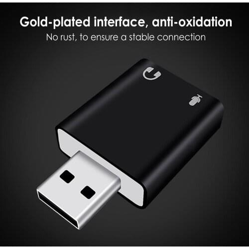 USB7.1 Channel Analog Sound Card Computer External Sound Card Aluminum Alloy Computer Hardware It Can Be Used Without Driver