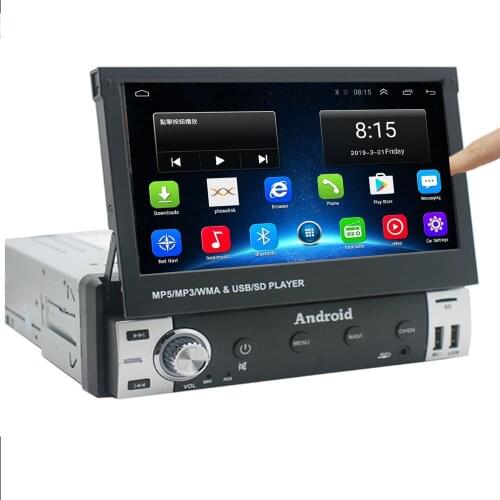 Android 10.0 Car Radio Retractable GPS Wifi Autoradio 1 Din 7'' Touch Screen Car Multimedia MP5 Player Support Camera NO DVD