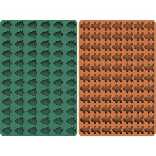 Non-stick Silicone Baking Christmas Tree Gingerbread Man Shapes Baking Mat Making Dog Pet Treats Pan Baking Biscuit Cookies Mold