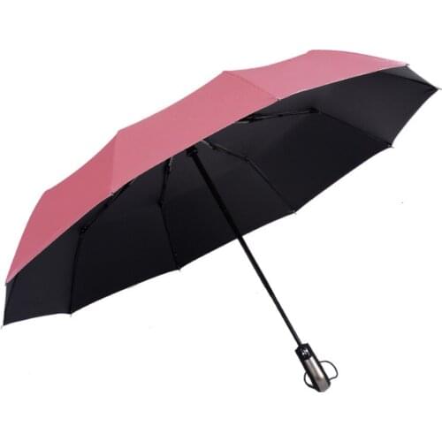 Automatic Umbrella Wine Red Folded Umbrella Automatic Opening And Closing Sun Protection Umbrella Portable Home Product