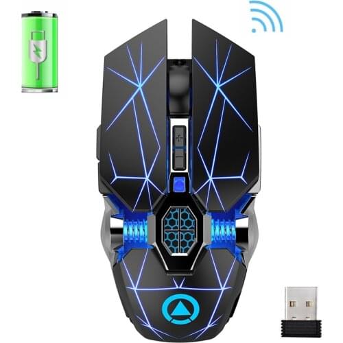 Wireless Mouse Gaming Mouse 1600dpi Rechargeable Mouse Ergonomic Optical Mouse Mute Four-color Backlit Mouse Computer Mouse
