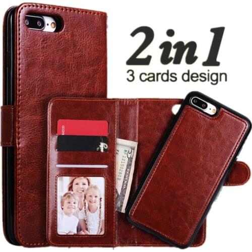 LANCASE For iPhone 8 Case Multifunction Detachable PU Leather Cover for iPhone 8 Plus Hoesje 7 7 Plus Case Capa Removable Wallet
