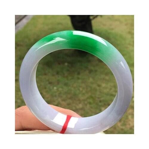 Send Certificate Pure Myanmar Jade A-Class 53mm-62mm Green Purple Bracelet Elegant Princess Bracelet Best Gift