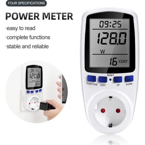 Digital Watt Meter European Power Measurement Socket Current Voltage Power Socket Tester EU Power Plug 230V 50Hz 16A 25%off