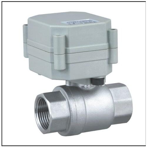 DC12V 2 way motorized ball valve,DN20 G3/4" stainless steel Actuated Ball Valve