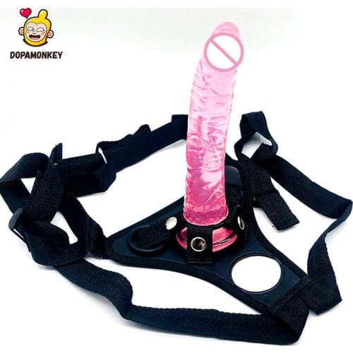 DopaMonkey 8 Colours Dildo Jelly Suction Cup Penis Sex Toys For gay Lesbian Vagina Anal Masturbation with strap pants