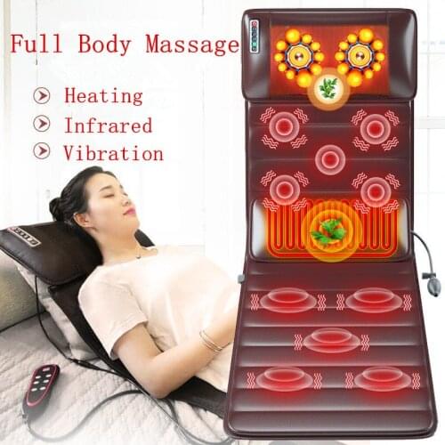 Electric Massage Cushion Vibrating Heating Infrared Massager For Neck Back Foot and Body Pain Stress Relief and Relax