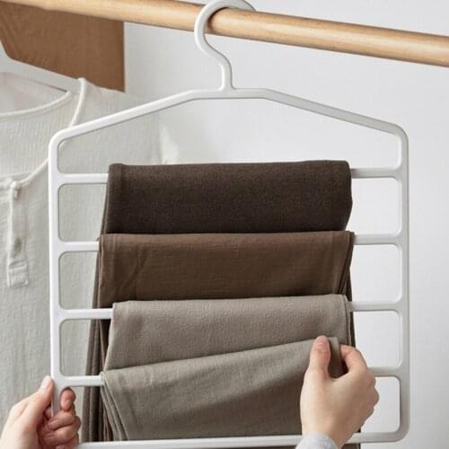 China hot sales four layers plastic pants rack white multi-functional wardrobe closet storage clothes scarfs organizer