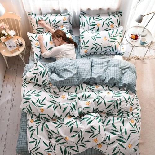 2021 four-piece otton quilt cover student dormitory bed sheets home textile queen size full size comforter sets bedding set