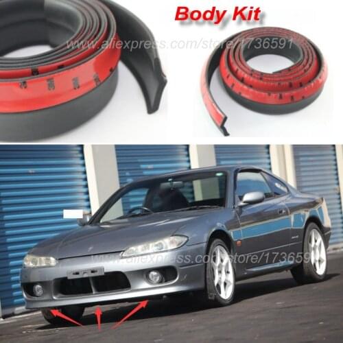 Lyudmila For Nissan Silvia S13 S14 S15 200SX 240SX Front Lip Deflector Lips Skirt / Body Chassis Side Protection / Spoiler Lip
