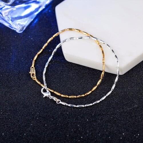 Fashion Silver/Gold Color Small Chain Bracelets For Women Rope Link Beaded Bracelet For Handmade Jewelry Findings Length: 20cm
