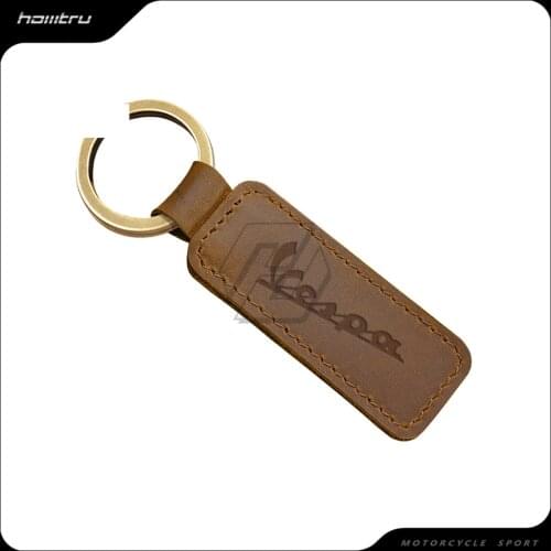 Motorcycle Keychain Cowhide Key Ring Case for Vespa LX LXV Sprint GTS GTV 50 150 250 300 300ie Super Sport