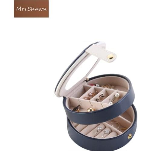 Mrs.Shawn Jewelry Box Portable Storage Organizer Zipper Portable Women Display Travel Case