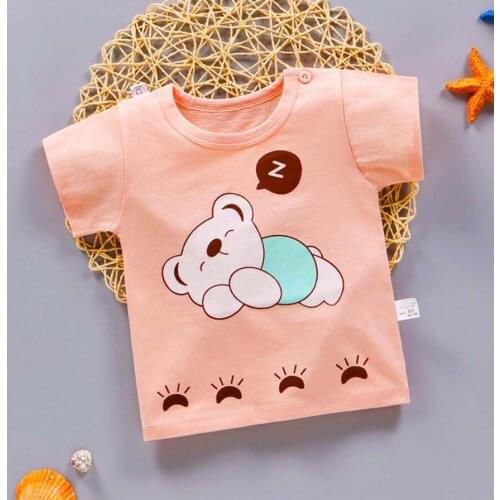 New born baby clothes 0-6T kids summer pure cotton T-shirts boys girls O-neck cartoon cute shirt children tops short sleeve Tees
