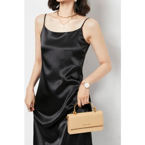 Sling Dress Mid-length Silk Inner Long Dress Satin Silk Acetate Sling Dress Summer French White Dress Women Dresses Summer 2021