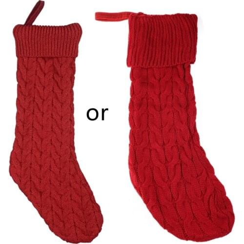 Christmas Stockings Sock Knitted Candy Gift Bag Holiday Party Decorations Xmas Tree Hanging Pendant Ornament