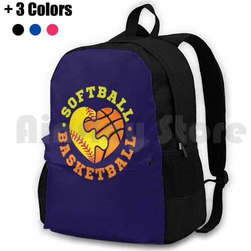 Softball Basketball Outdoor Hiking Backpack Riding Climbing Sports Bag Softball Player Softball Basketball Sports Team Heart