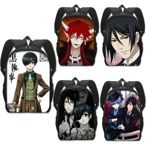 Anime Black Butler Cosplay Backpack Sebastian Michaelis Cartoon Student School Shoulder Bag Teentage Laptop Travel Knapsack
