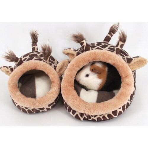 Hamster Cage Guinea Pig House Chinchillas Squirrel Bed Nest Cavy Mini Animals Hamster Accessories Pink Leopard