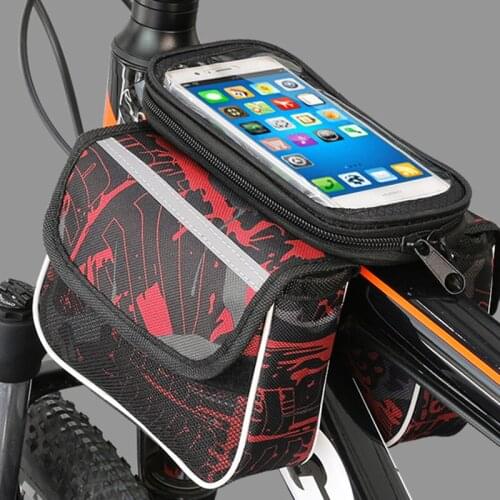 Bicycle Front Touch Screen Phone Bag On The Frame Mountain Bike Top Tube Bag Cycle Panniers Bag Saddle Bag For Bike Accessories