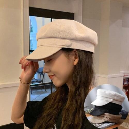 Spring Autumn Artificial linen Breathable solid military hat Women Mesh Flat top military bone Gorras casual Hat gorra militar