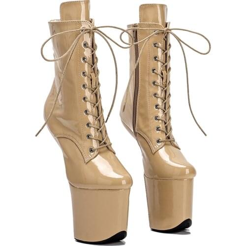 Leecabe Sexy Heelless High Heel Boots ankle Women Unisex Boots Vamp BDSM Boots